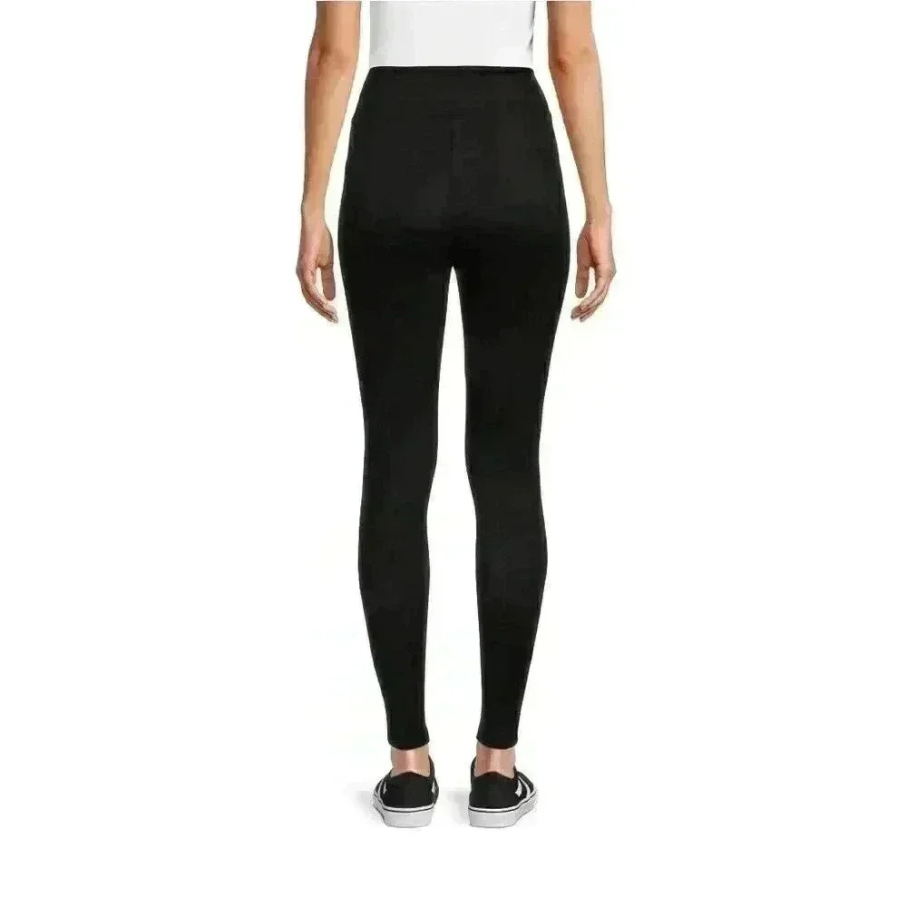 Black Faux Suede Leggings Small - Picture 2 of 4